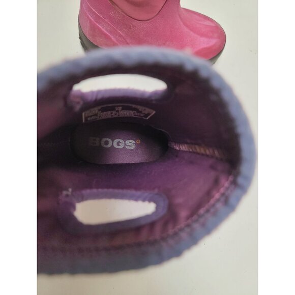Glosh By Bogs Youth Pink Waterproof Pull On Boots Size 10 - Picture 10 of 10